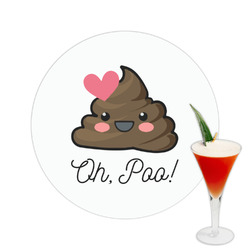 Poop Emoji Printed Drink Topper -  2.5" (Personalized)