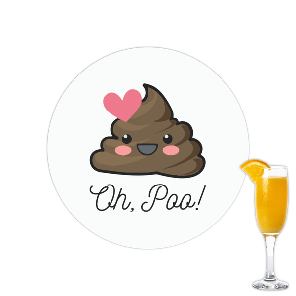 Custom Poop Emoji Printed Drink Topper - 2.15" (Personalized)