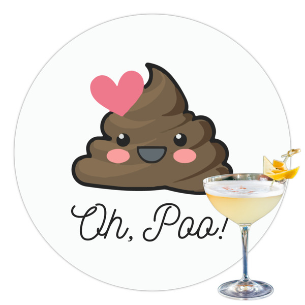 Custom Poop Emoji Printed Drink Topper - 3.5" (Personalized)