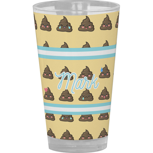 Custom Poop Emoji Pint Glass - Full Color (Personalized)