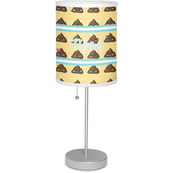 Custom Poop Emoji 7" Drum Lamp with Shade Linen (Personalized)
