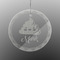 Poop Emoji Engraved Glass Ornament - Round (Front)