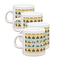 Poop Emoji Single Shot Espresso Cups - Set of 4 (Personalized)