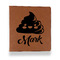 Poop Emoji Leather Binder - 1" - Rawhide (Personalized)