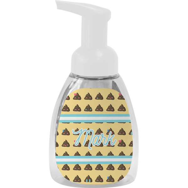 Custom Poop Emoji Foam Soap Bottle - White (Personalized)