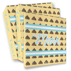 Poop Emoji 3 Ring Binder - Full Wrap (Personalized)