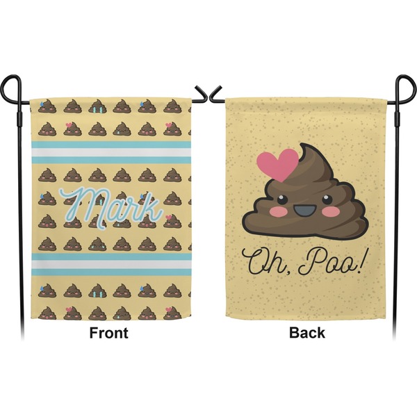 Poop Emoji Garden Flag - Double Sided Front and Back