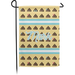Poop Emoji Small Garden Flag - Double Sided w/ Name or Text