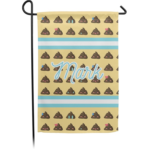 Custom Poop Emoji Small Garden Flag - Double Sided w/ Name or Text