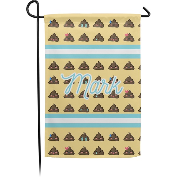 Custom Poop Emoji Small Garden Flag - Double Sided w/ Name or Text