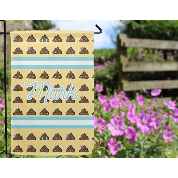 Poop Emoji Garden Flag - Outside In Flowers