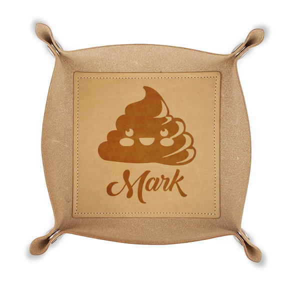 Custom Poop Emoji Genuine Leather Dice Tray (Personalized)