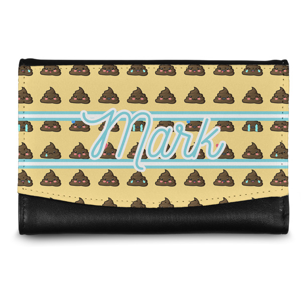 Custom Poop Emoji Genuine Leather Women's Wallet - Small (Personalized)
