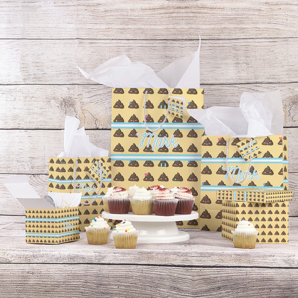 Poop Emoji Gift Bags - In Context