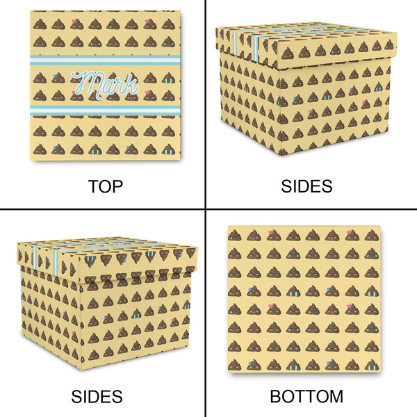 Poop Emoji Gift Boxes with Lid - Canvas Wrapped - Large - Approval