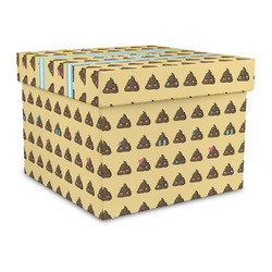Poop Emoji Gift Box with Lid - Canvas Wrapped - Large (Personalized)