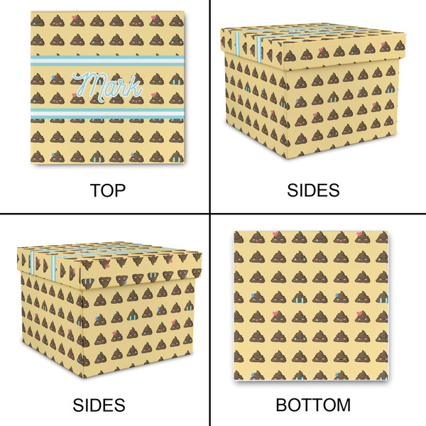 Poop Emoji Gift Boxes with Lid - Canvas Wrapped - Medium - Approval