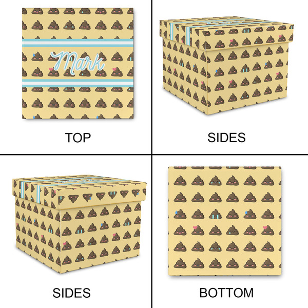 Poop Emoji Gift Boxes with Lid - Canvas Wrapped - Small - Approval