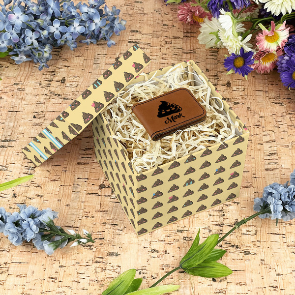 Poop Emoji Gift Boxes with Lid - Canvas Wrapped - Small - In Context