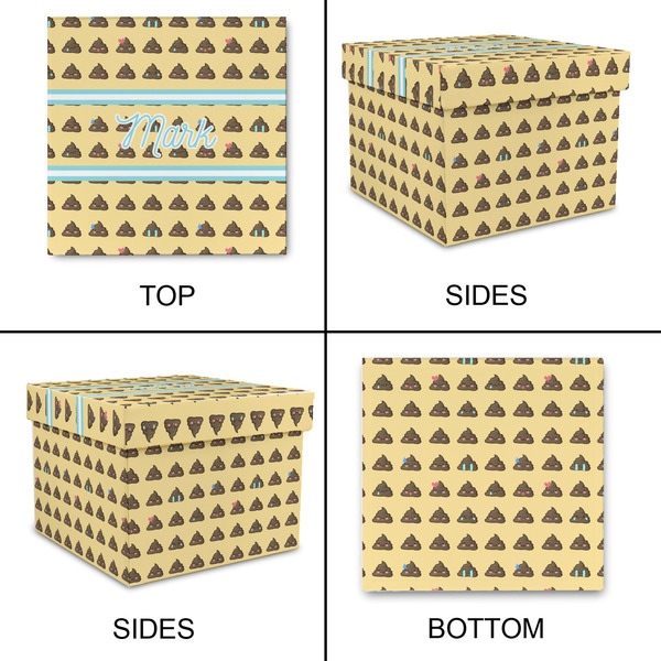 Poop Emoji Gift Boxes with Lid - Canvas Wrapped - X-Large - Approval