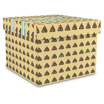 Poop Emoji Gift Box with Lid - Canvas Wrapped - X-Large (Personalized)