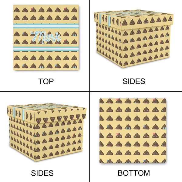 Poop Emoji Gift Boxes with Lid - Canvas Wrapped - XX-Large - Approval