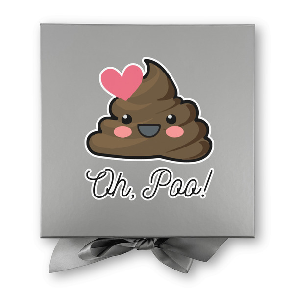 Poop Emoji Gift Boxes with Magnetic Lid - Silver - Approval