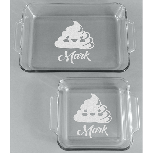 Poop Emoji Glass Baking Dish Set - FRONT