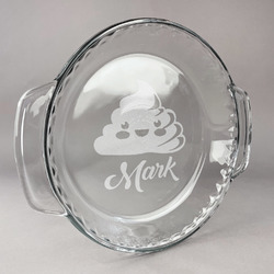 Poop Emoji Glass Pie Dish - 9.5in Round (Personalized)
