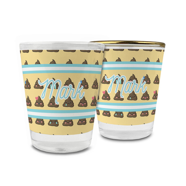 Custom Poop Emoji Glass Shot Glass - 1.5 oz (Personalized)