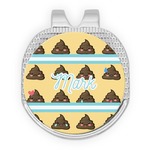 Poop Emoji Golf Ball Marker - Hat Clip - Silver