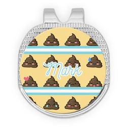 Poop Emoji Golf Ball Marker - Hat Clip - Silver