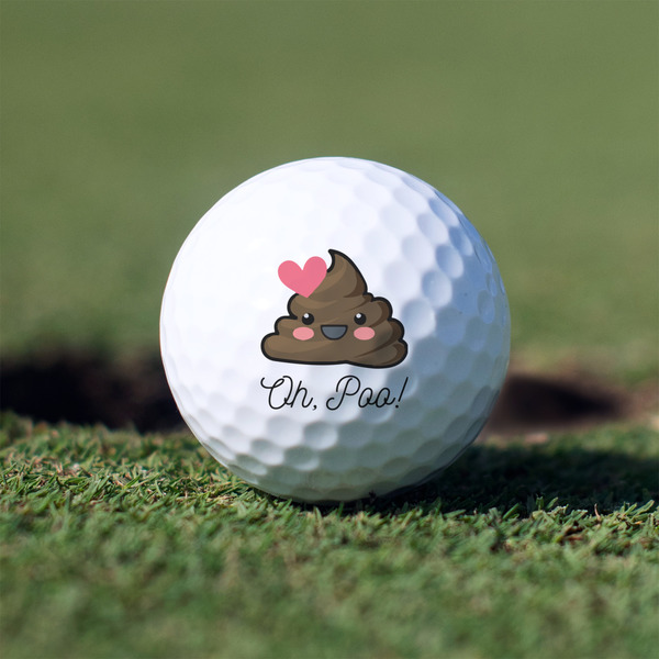 Custom Poop Emoji Golf Balls - Non-Branded - Set of 12 (Personalized)