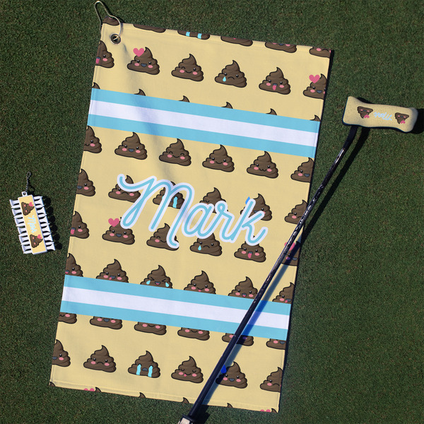 Custom Poop Emoji Golf Towel Gift Set (Personalized)