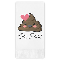 Poop Emoji Guest Napkins - Full Color - Embossed Edge (Personalized)