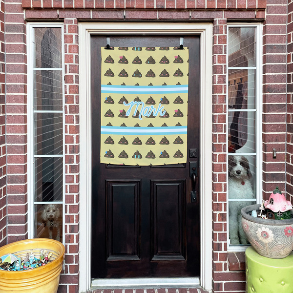 Poop Emoji House Flags - Double Sided - (Over the door) LIFESTYLE