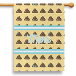 Poop Emoji 28" House Flag - Single Sided (Personalized)