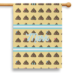 Poop Emoji 28" House Flag - Double Sided (Personalized)