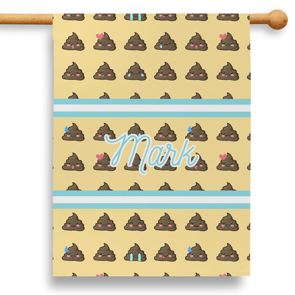 Custom Poop Emoji 28" House Flag (Personalized)