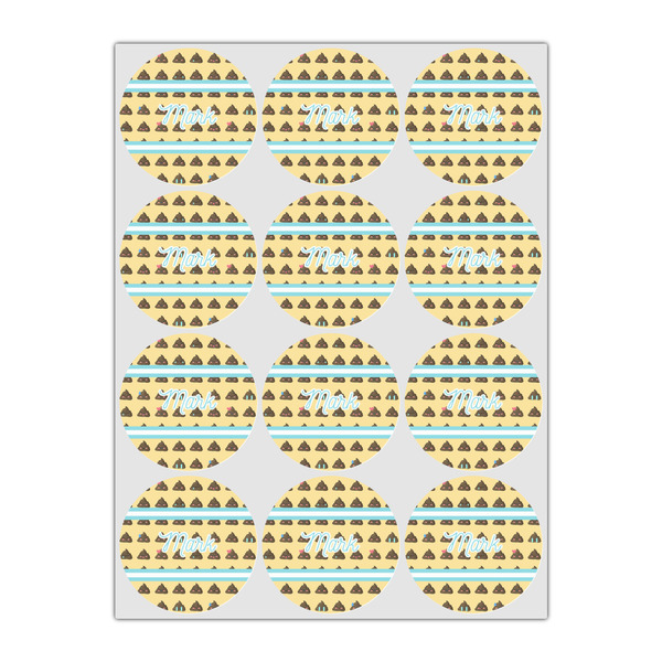 Poop Emoji Icing Circle - Small - Set of 12
