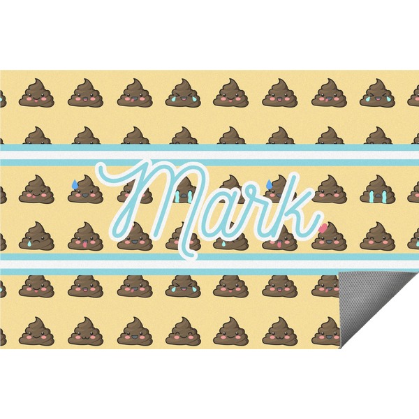 Custom Poop Emoji Indoor / Outdoor Rug - 2'x3' (Personalized)