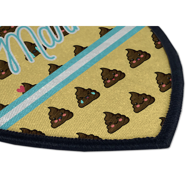 Poop Emoji Iron on Shield 3 Detail