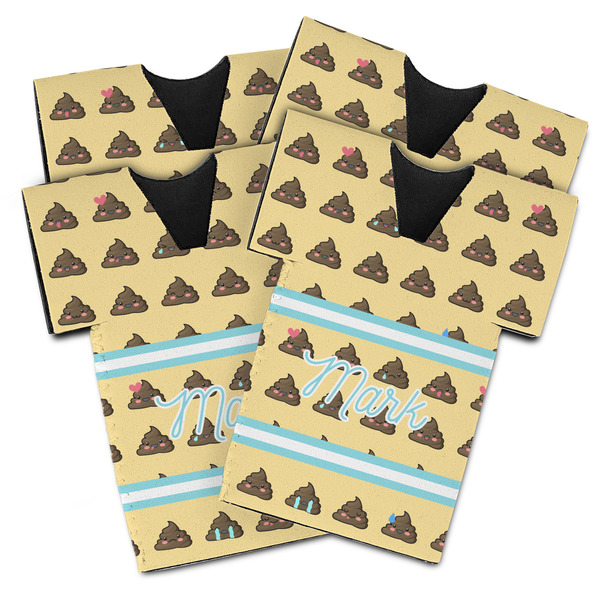 Poop Emoji Jersey Bottle Cooler - Set of 4 - MAIN (flat)