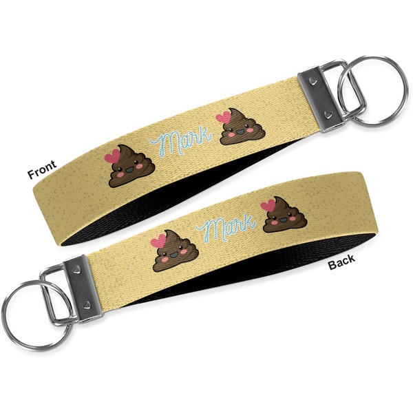 Poop Emoji Key-chain - Metal and Nylon - Front and Back