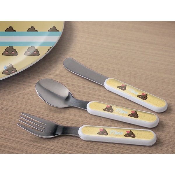 Poop Emoji Kids Flatware w/ Plate
