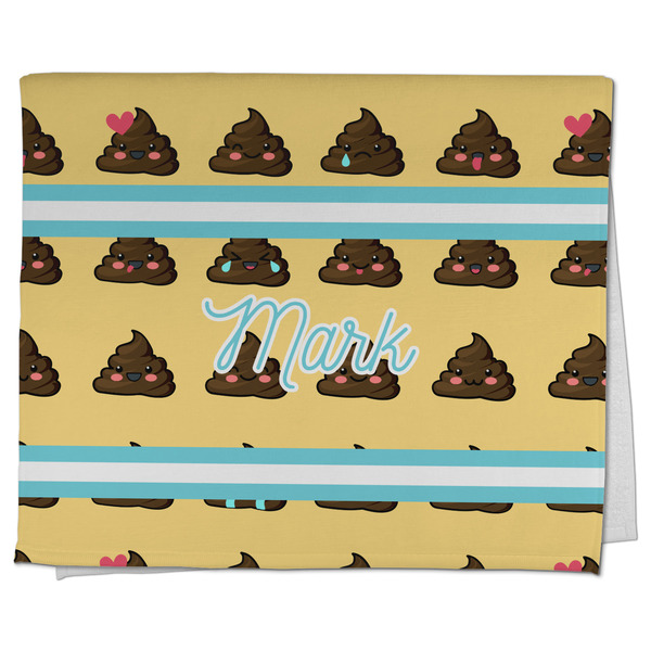 Custom Poop Emoji Kitchen Towel - Poly Cotton w/ Name or Text