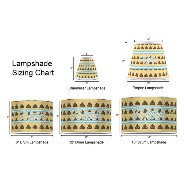 Poop Emoji Lampshade Sizing Chart