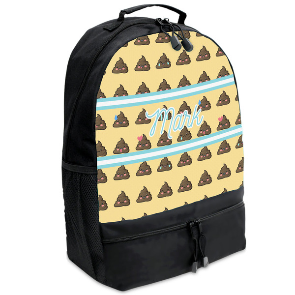 Custom Poop Emoji Backpacks - Black (Personalized)