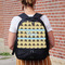 Poop Emoji Large Backpack - Black - On Back