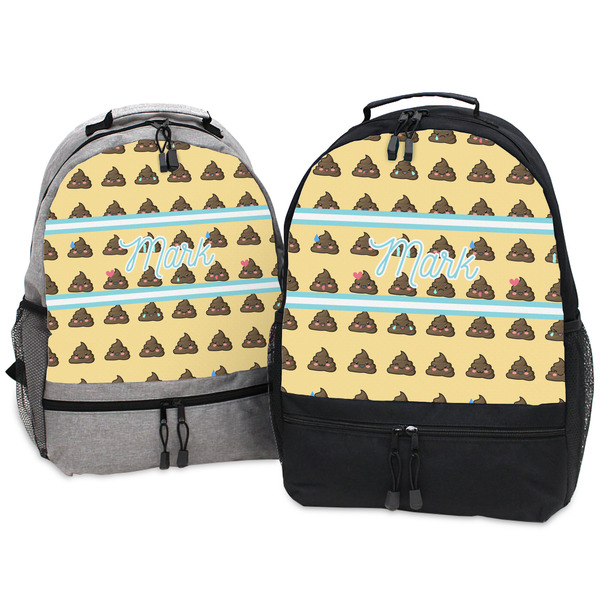 Poop Emoji Large Backpacks - Both
